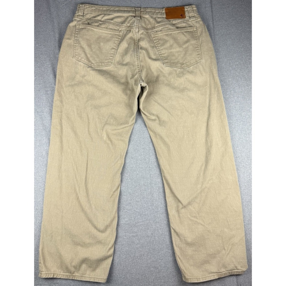 True Craft Relaxed Fit Khaki Jeans Mens 38x30 Stretch Tan Casual Pants - Picture 2 of 9